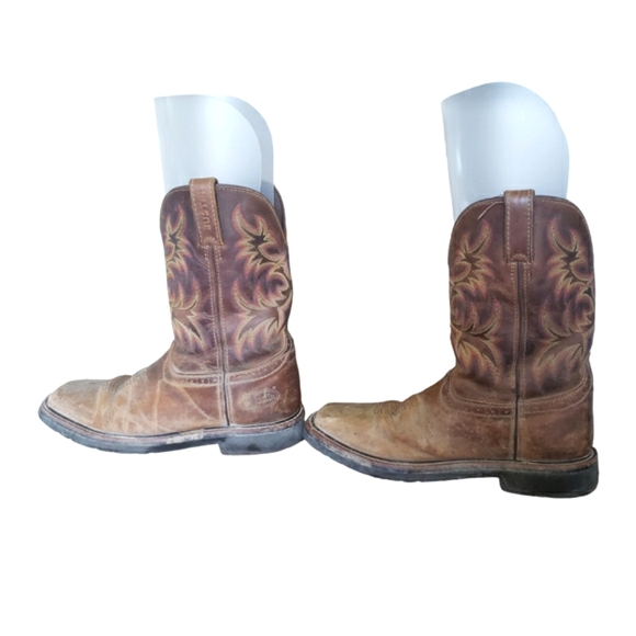 Justin Original Work Men Stampede Rugged Cowhide Work Square Toe SE4681/ 10.5 EE - Picture 10 of 17